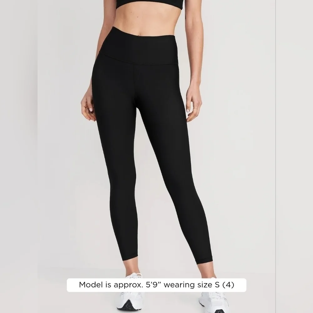 NWT | Old Navy | High-Waisted PowerSoft 7/8 Leggings | Size: M | Blackjack - Picture 2 of 13